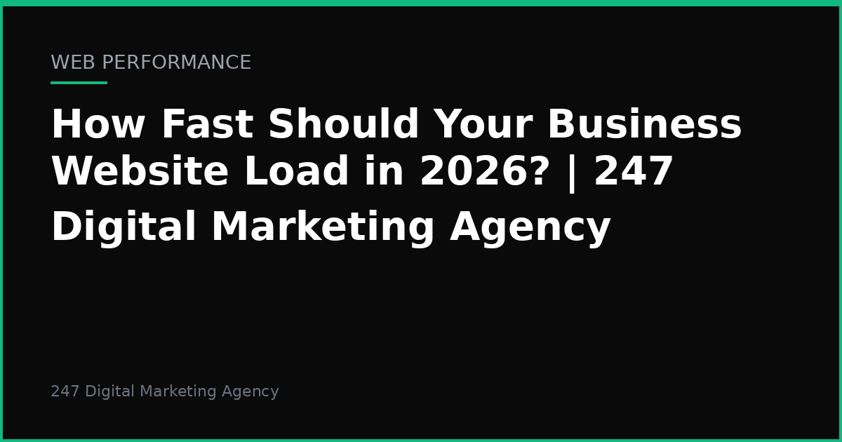 How Fast Should Your Business Website Load in 2026?